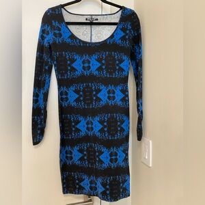 Volcom body con dress. XS. Blue and Black. Only worn once